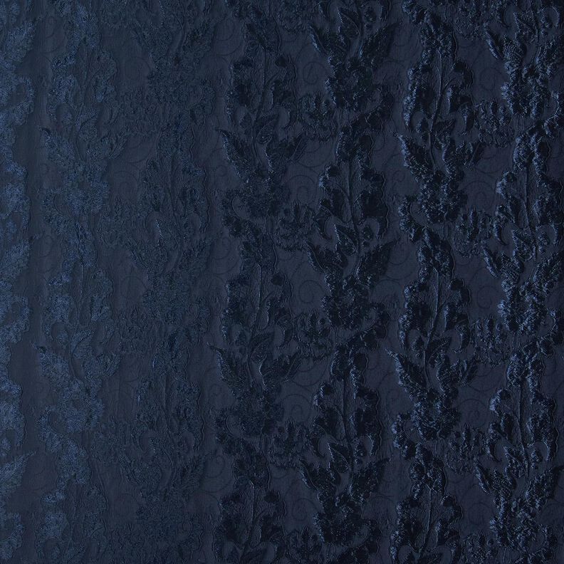 Garment Jacquard Brocade Flowers – navy blue,  image number 1