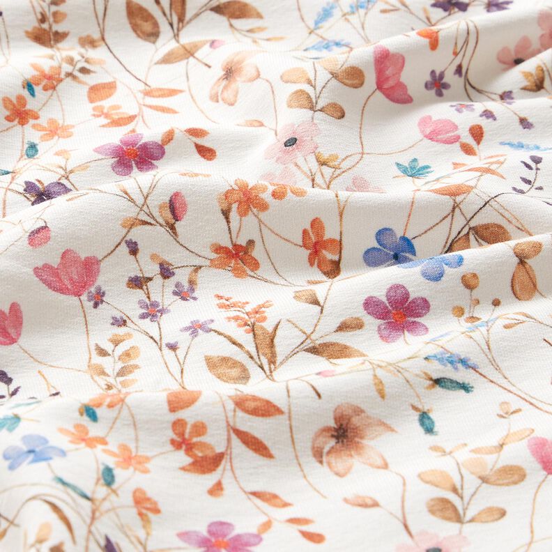 GOTS French Terry Sea of dried flowers Digital Print – ivory, image number 2