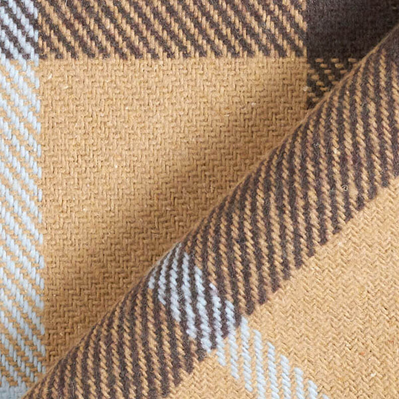 Large Check Cotton Blend Coating Fabric – beige, image number 4