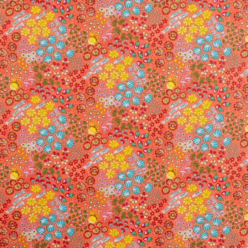 Coated Cotton maritime mix – coral,  image number 1