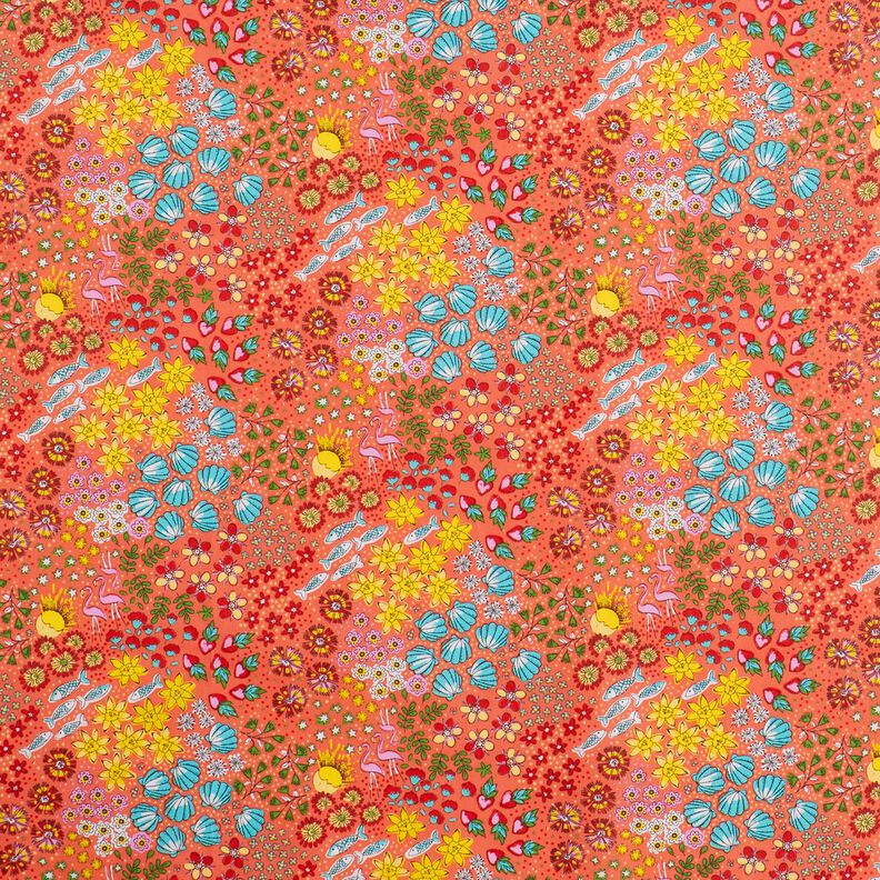 Coated Cotton maritime mix – coral, image number 1