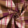 Decor Fabric Half Panama colourful check – mocca/grape,  thumbnail number 3