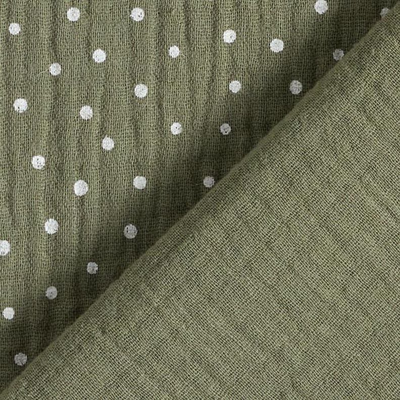 Double Gauze/Muslin Polka Dots – light olive/white,  image number 4