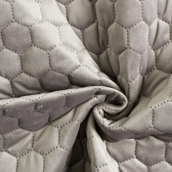 Upholstery Fabric Velvet Honeycomb Quilt – grey,  image number 5
