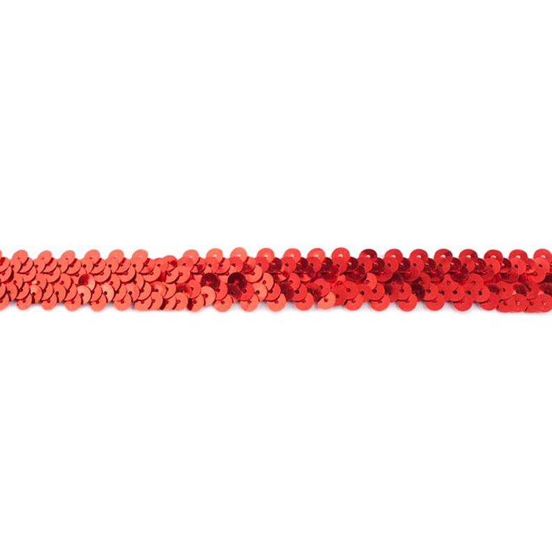 Elasticated Sequinned Trimming [20 mm] – red,  image number 1