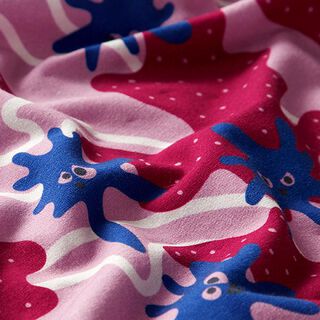 Brushed Sweatshirt Fabric Slime Monsters | PETIT CITRON – pastel violet | Remnant 50cm, 