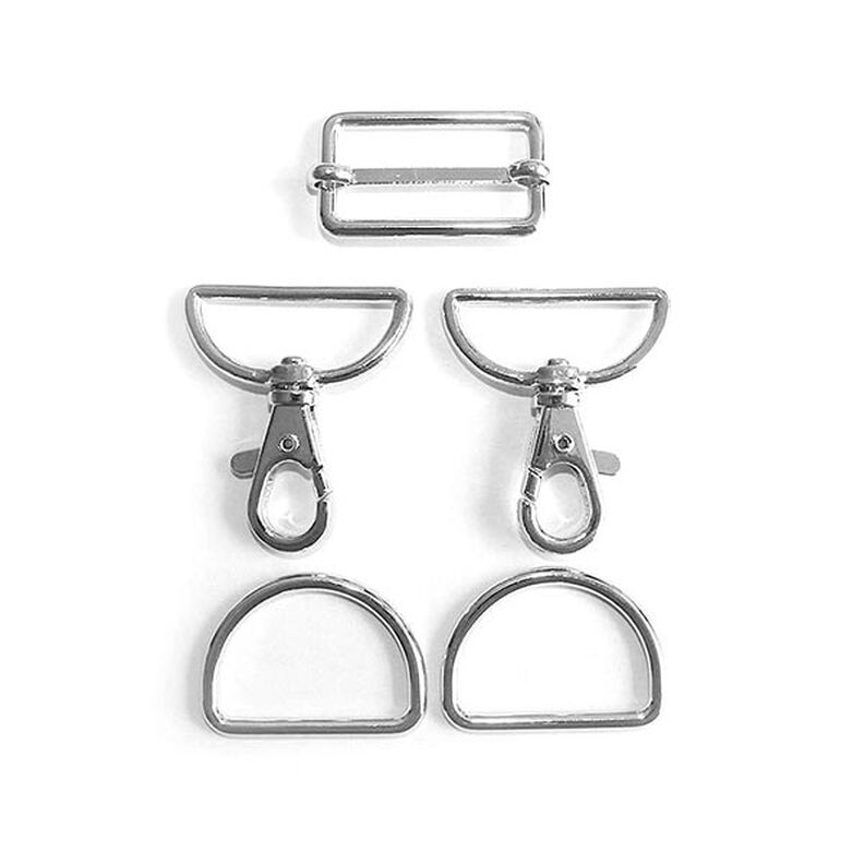 Bag Accessories Set [ 5-Pieces | 30 mm] – silver metallic,  image number 2
