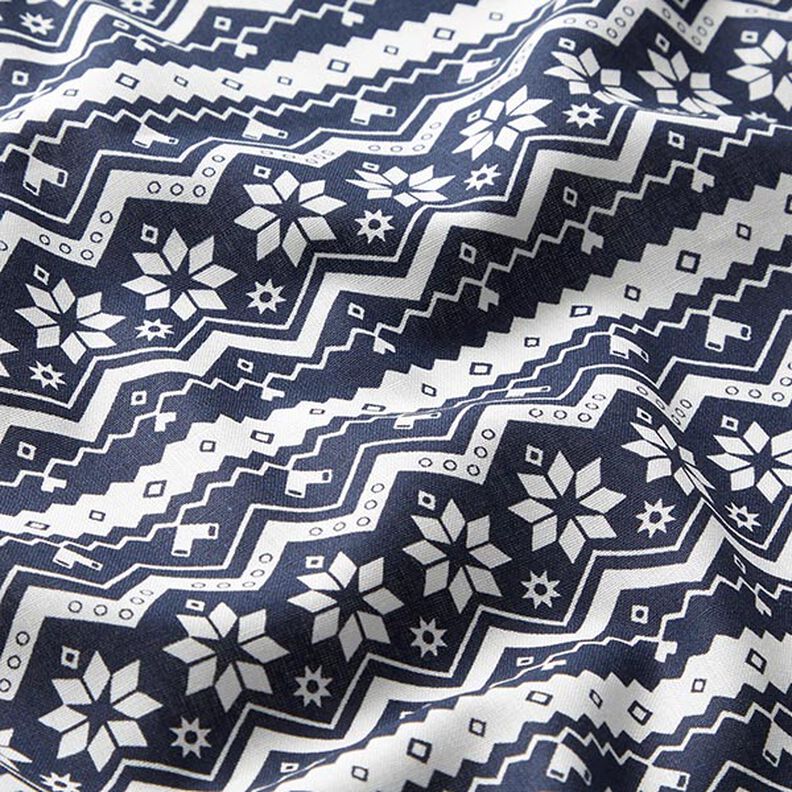 Cotton Poplin Norwegian pattern – midnight blue,  image number 2