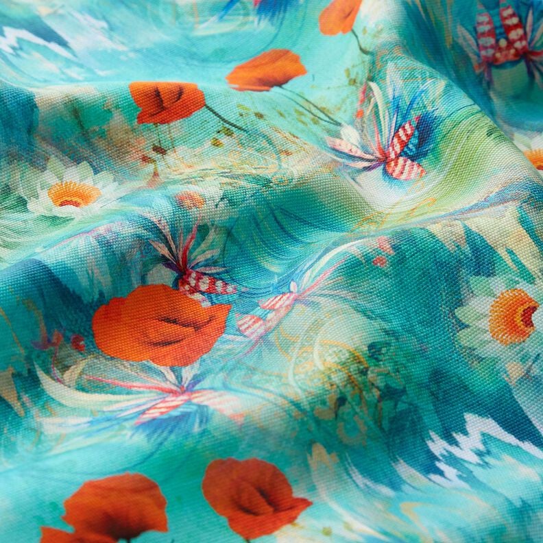 Bags Panel Canvas colourful poppies – blue-black/fire red,  image number 4
