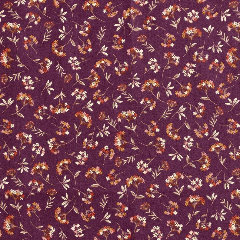 Cotton Cretonne delicate flowers – grape,  image number 1