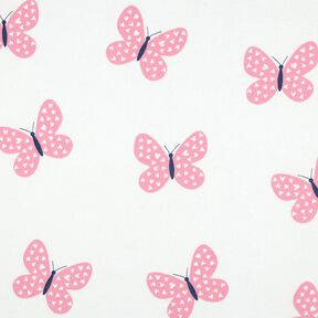 Brushed Sweatshirt Fabric Big Butterflies | Poppy Fabrics – ivory/pink, 