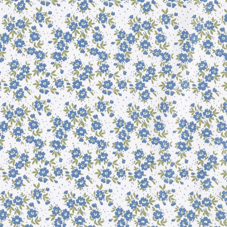 Cotton Poplin sea of flowers – denim blue/white,  image number 1
