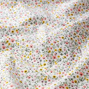 Cotton Cretonne delicate flowers – white/dusky pink, 