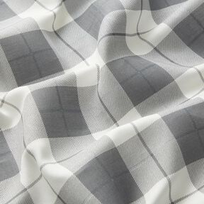 Checked fine cotton fabric – light grey/white, 