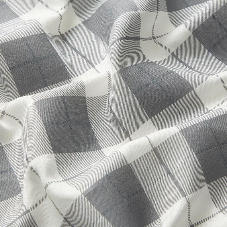 Checked fine cotton fabric – light grey/white,  image number 2