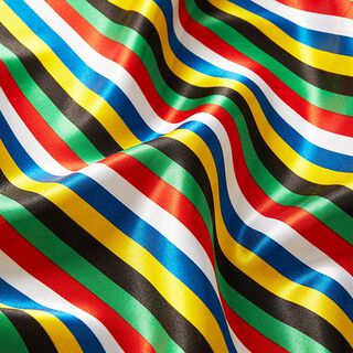 Polyester satin, colourful stripes, 
