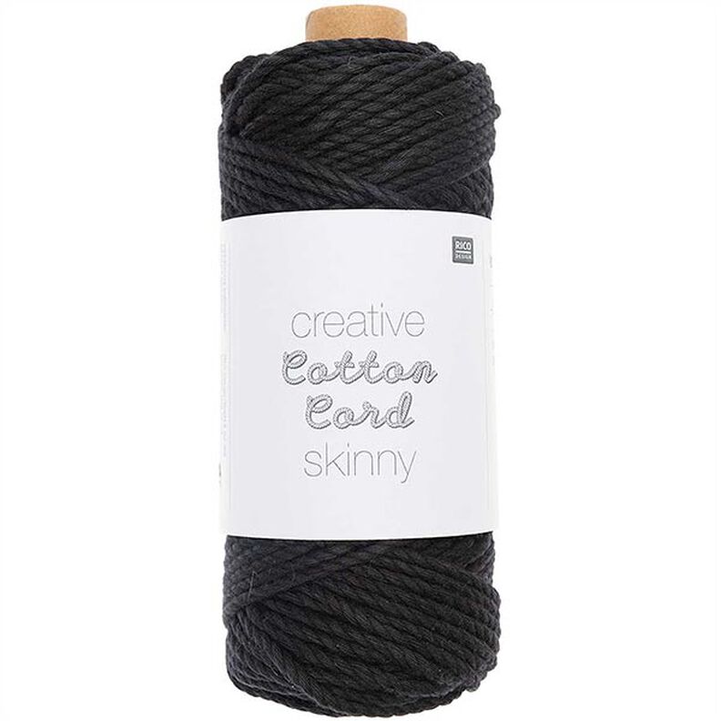 Creative Cotton Cord Skinny Macrame Cord [3mm] | Rico Design – black,  image number 1