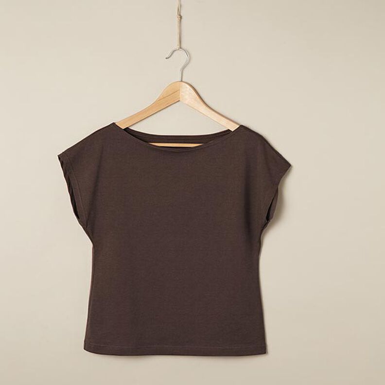 Medium Cotton Jersey Plain – dark brown,  image number 6