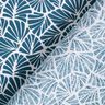Coated Cotton abstract mini leaves – ocean blue/white,  thumbnail number 5