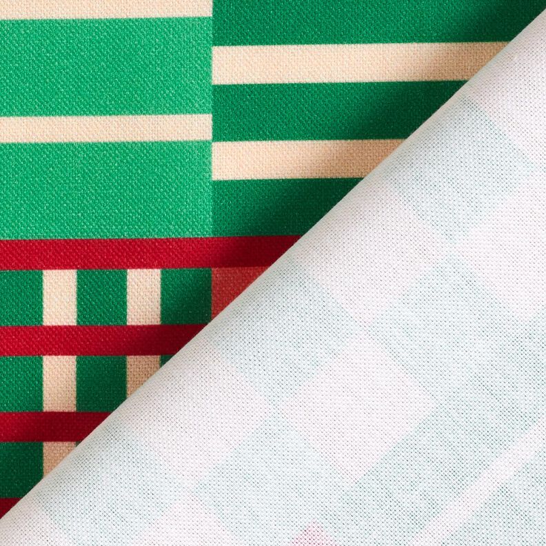 Decor Fabric Half Panama modern shapes – juniper green/dark red, image number 4