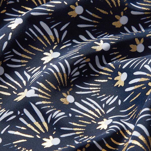 Fireworks swimsuit fabric – navy blue,  image number 2