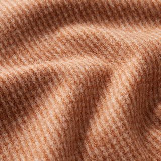 Brushed knit jacquard small check – fawn/white, 