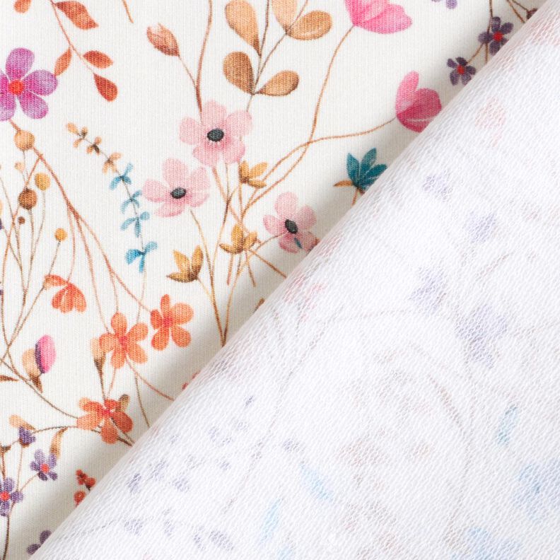 GOTS French Terry Sea of dried flowers Digital Print – ivory, image number 4