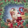 Panel Tapestry Fabric Lurex Christmas presents – blue/green,  thumbnail number 1