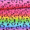 Cotton Jersey Rainbow leopard print hearts | Glitzerpüppi – black/colour mix,  thumbnail number 2