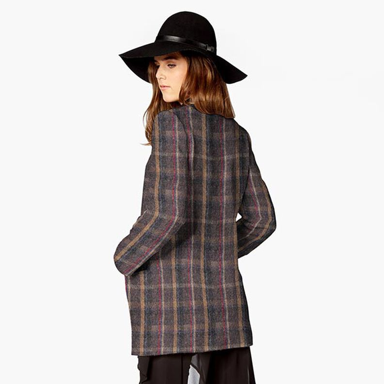 Plaid Pure New Wool Blend – dark taupe,  image number 7