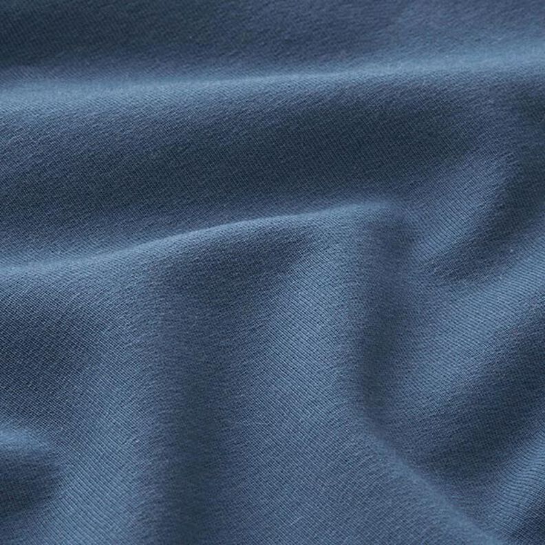 Light Cotton Sweatshirt Fabric Plain – denim blue,  image number 4