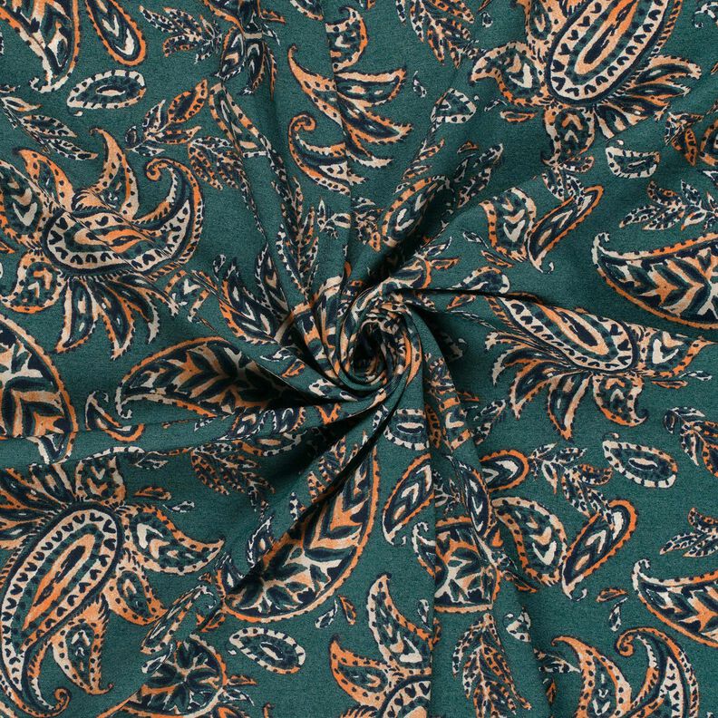 Ponte Roma Jersey Paisley – blue spruce/peach orange, image number 3