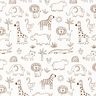 Cotton Jersey jungle animal drawings – ivory/chocolate,  thumbnail number 1
