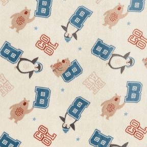 Cosy Fleece Varsity jacket style – light beige/blue, 