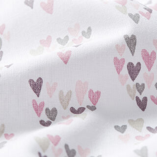 Cotton Poplin hearts from hearts – white/pink, 