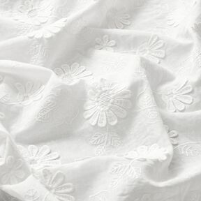 Fine Cotton Batiste 3D daisies – white, 