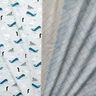 Decor Fabric Half Panama Line Patchwork – steel blue/natural,  thumbnail number 5
