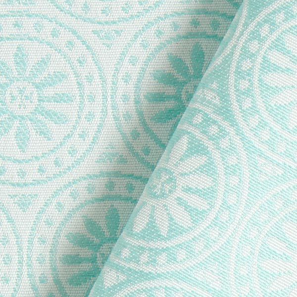 Outdoor fabric Jacquard Circle Ornaments – mint/offwhite,  image number 4
