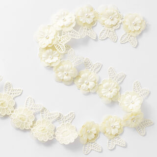 Floral Lace Trim [50 mm] – light yellow, 