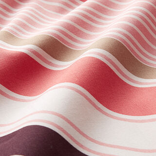 Cotton horizontal stripes – white/lobster, 