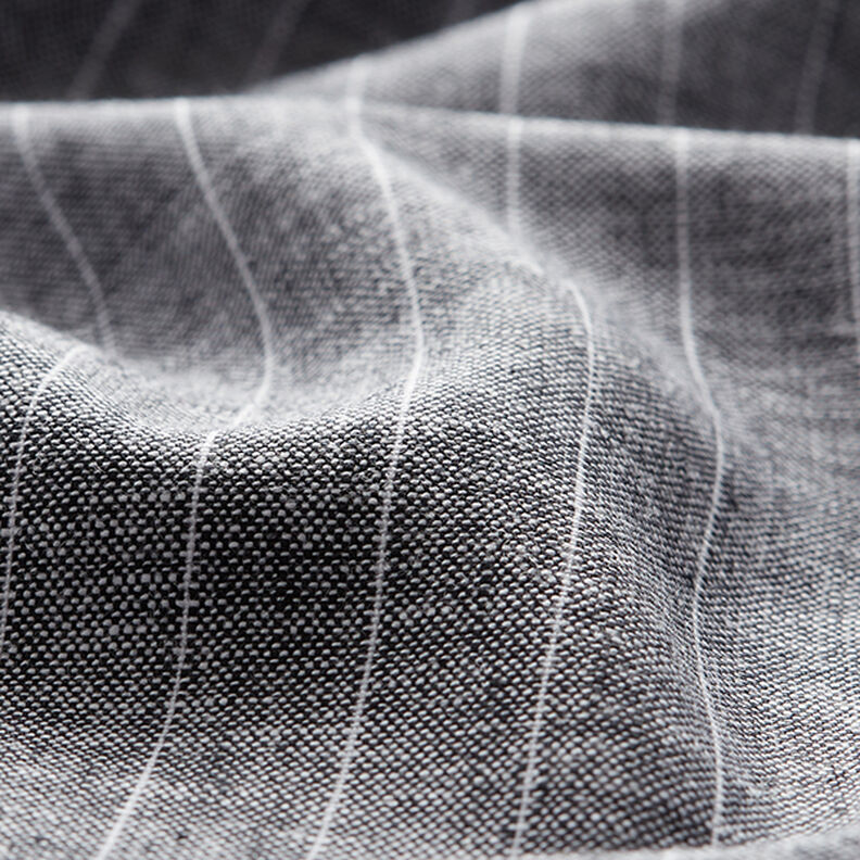 Pinstripes Linen Viscose Blend – black,  image number 2