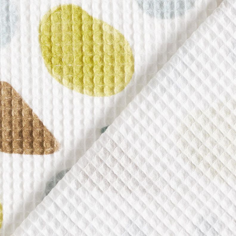 Waffle Piqué colourful shapes – moss green/ivory,  image number 4