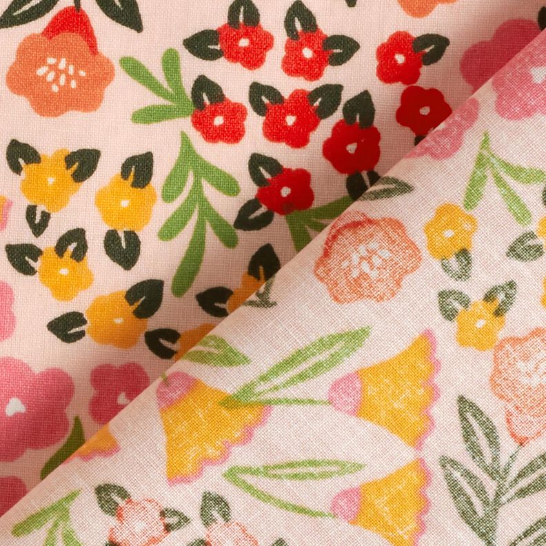 Coated Cotton Flower Meadow – light beige/pink,  image number 5