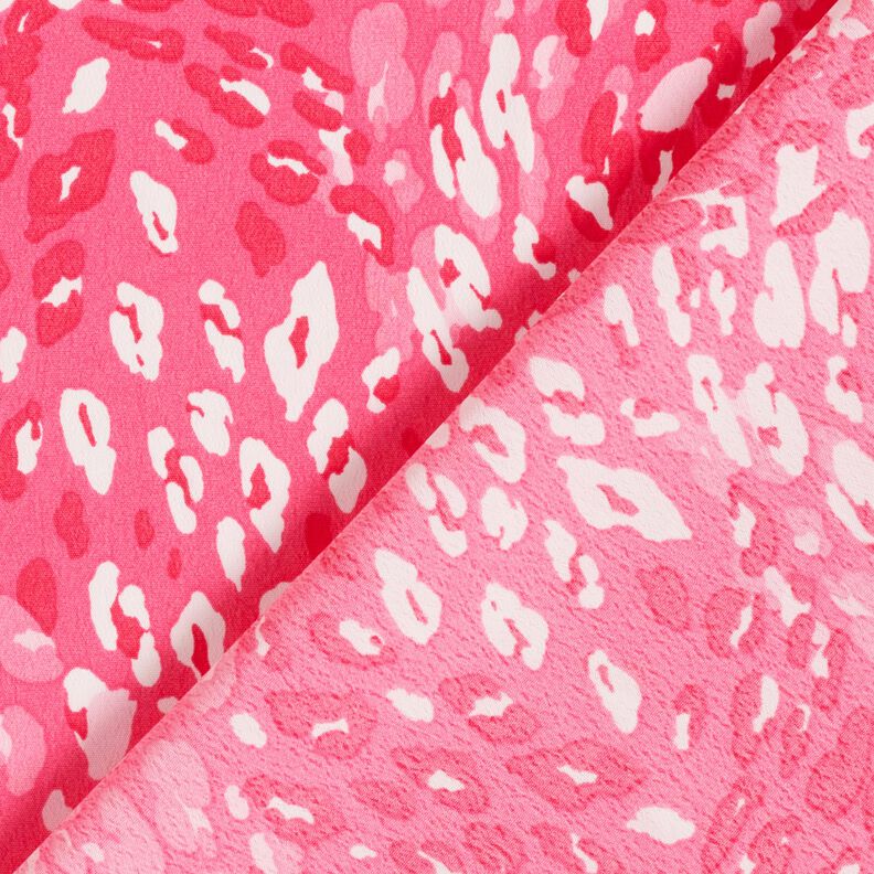 Crepe fabric abstract leopard pattern – intense pink,  image number 4