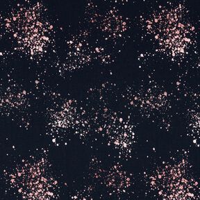 Cotton Jersey gold flecks | Glitzerpüppi – blue-black/dark dusky pink, 