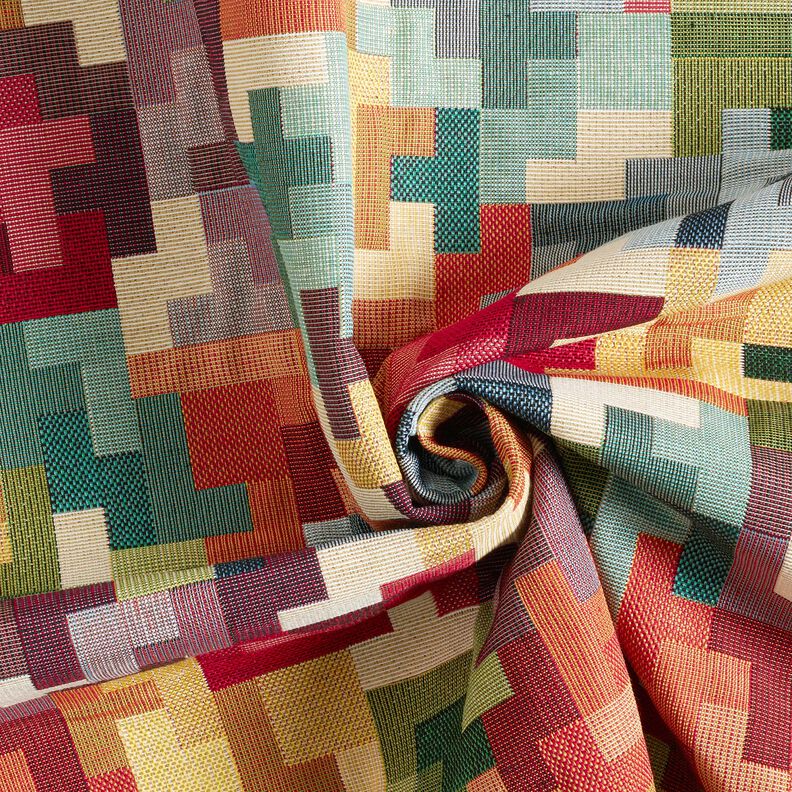 Decor Fabric Tapestry Fabric tetris – carmine/green, image number 3