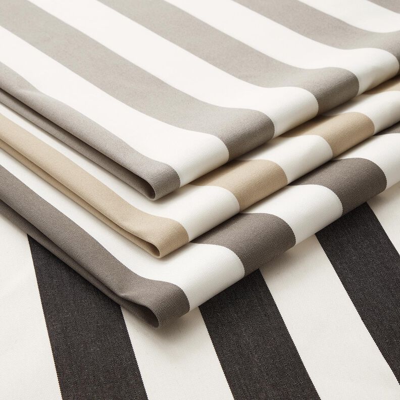 Outdoor Fabric Canvas Block Stripes – silk grey/ivory,  image number 5