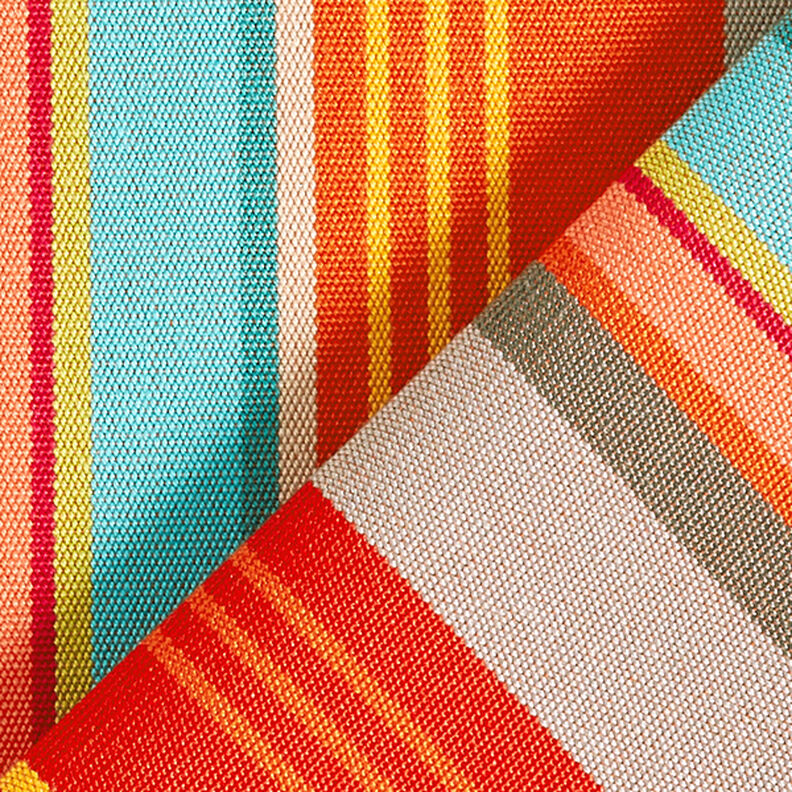 Outdoor Fabric Canvas Stripes – orange/red,  image number 4