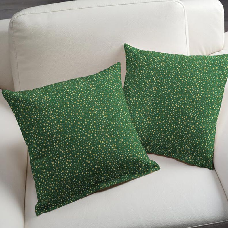 Cotton Cretonne Starry Christmas Sky, small – dark green/gold, image number 6