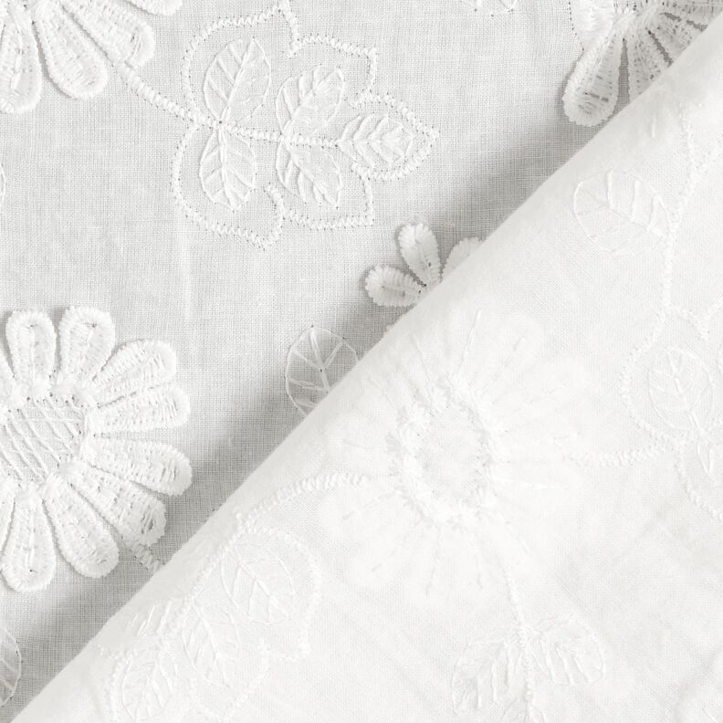 Fine Cotton Batiste 3D daisies – white,  image number 5